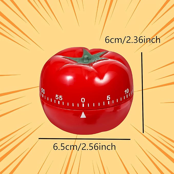 Cute Tomato Shape Kitchen Cooking Timer Kitchen 360 Degree Rotating Craft - Image 2