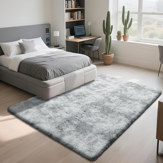 yongyangjuxin Fluffy Rug Shag Area Rug, Mottling Grey 9x12 Area Rugs - Image 3