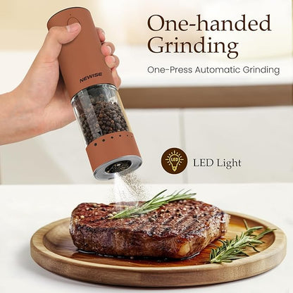 Newise Electric Salt and Pepper Grinder Set Rechargeable - Image 3