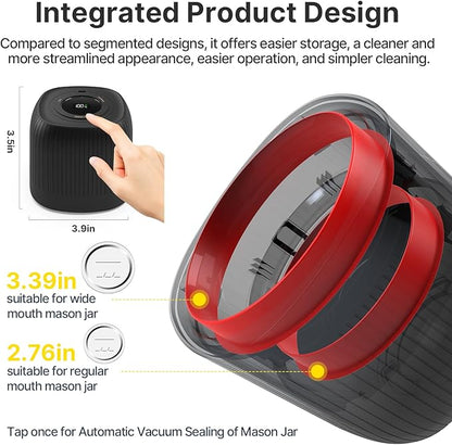 3 IN 1 Electric Mason Jar Vacuum Sealer Kit, Automatic Vacuum Sealer for Jars, Compatible With Food Storage, Vacuum Bags Seal, Wine Bottles, Birthday Gifts for Women, Gifts for Mom, Grandma