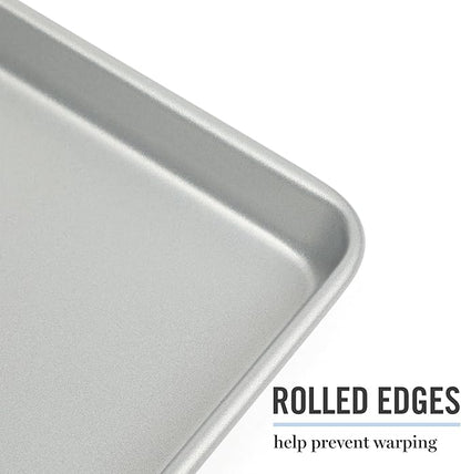 Martha Stewart Gallen 15 x 10 Inch Nonstick Carbon Steel Cookie Sheet – Silver - Image 5