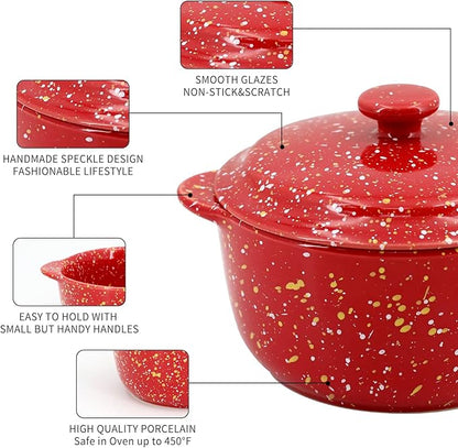 4-Pack 10 Oz Ceramic Mini Cocotte Set - Image 3