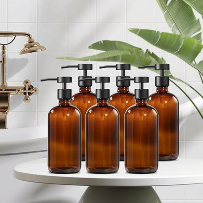 GMISUN Amber Glass Soap Dispenser, 6 Pack Bathroom Hand Soap Dispensers - Image 4