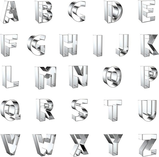 Letter Cookie Cutters Shapes Large 2 Inch by ZADECookieCutter