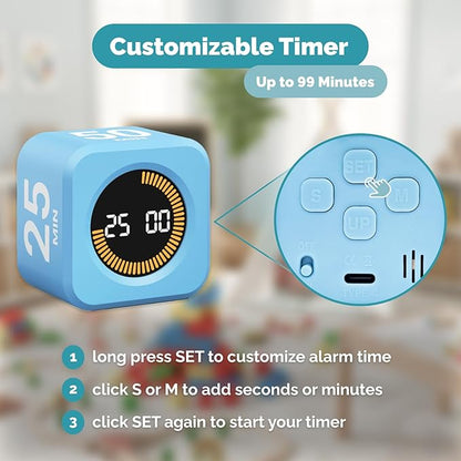 KADAMS Pomodoro Cube Timer Productivity Visual Timer - Image 6