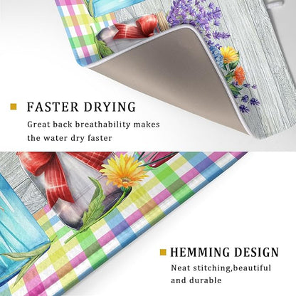 Kawani Spring Summer Flowers Dish Drying Mat - Image 2