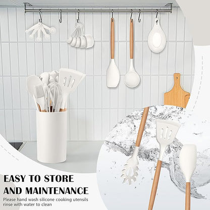 HaWare Kitchen Cooking Utensils Set, 23-Piece Silicone Kitchen Utensils Spatula - Image 7