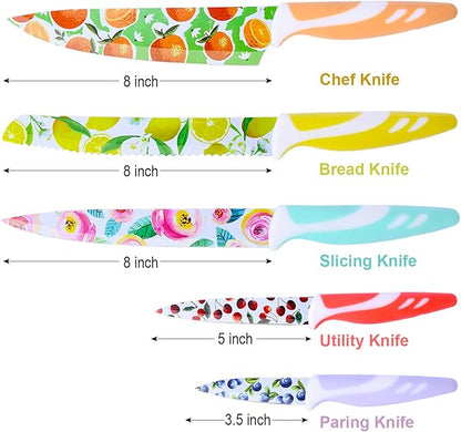 UPTRUST 10-piece Stainless Steel Kitchen Knife Set, Nonstick Coated - Image 6