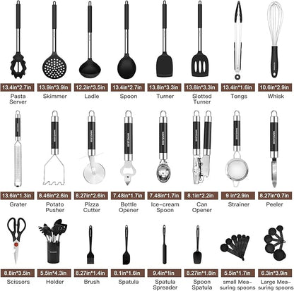 Kitchen Utensils Set-Silicone Cooking Utensils-32 pcs Non-Stick Silicone - Image 2