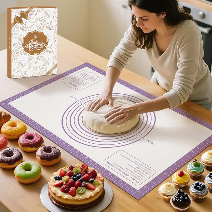 Non Stick Silicone Pastry Mat for Dough Rolling, Extra Large Silicone Baking Mat by MimekitchenKitchenHelper