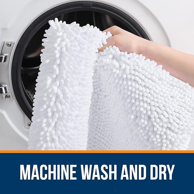 OLANLY Large Bathroom Rugs 40x24, Extra Soft Absorbent Chenille Bath Rugs - Image 5
