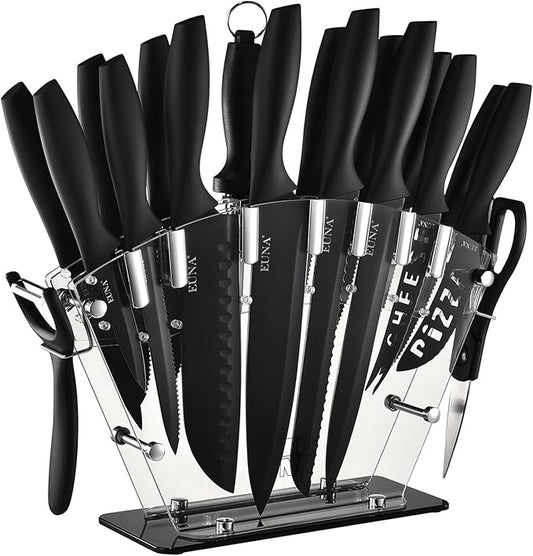 EUNA Kitchen Knife Set, German High-Carbon Stainless Steel Knife Sets by EUNA