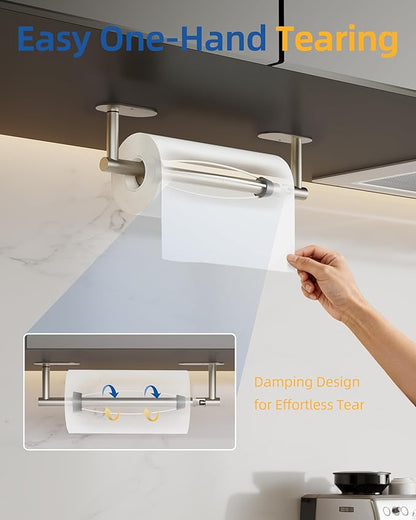 RUACQ Paper Towel Holder Under Cabinet, One Hand Tearing Paper Towel Holder - Image 2
