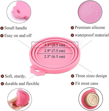 Food Can Covers/4 Pack/Universal BPA Free Silicone Dog Cat Tin Lids - Image 3