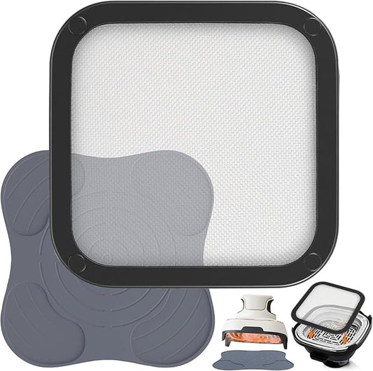 2Pcs Silicone Heat Resistant Mat & Splatter Shield, Foldable Silicone Mat and by Eikovia