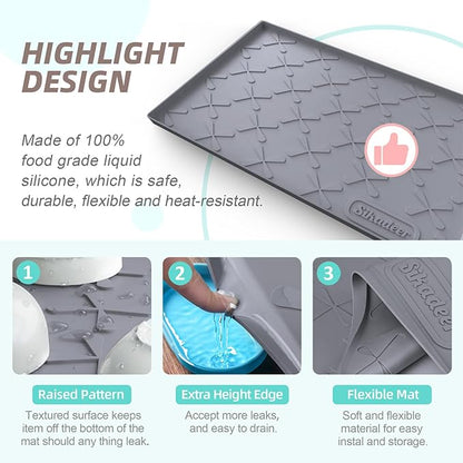 SIKADEER 34" x 19" Under Sink Mat Waterproof, Silicone Mat Kitchen Drawer Shelf - Image 4