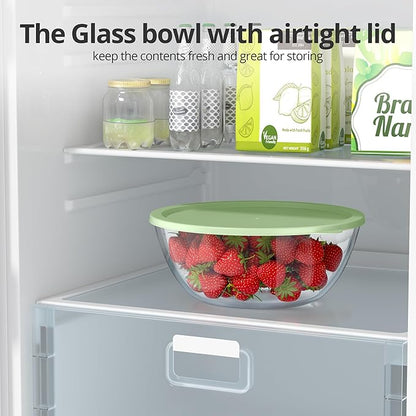 Extra Large Glass Mixing Bowls Clear Glass Salad Cooking Bowls - Image 5