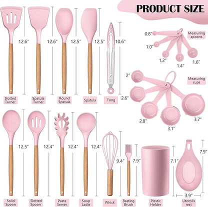 HaWare Kitchen Cooking Utensils Set, 23-Piece Silicone Kitchen Utensils Spatula - Image 2