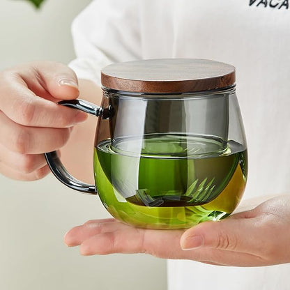 17 OZ Glass Tea Cup with Infuser and Lid, 500 ML Large Borosilicate Teacup - Image 7