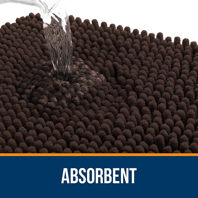 OLANLY Bathroom Rugs 35x24, Extra Soft Absorbent Chenille Bath Rugs, Rubber - Image 5