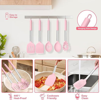 TeamFar Cooking Utensils Set, Heatproof & Healthy, Nonstick & Easy Clean - Image 6