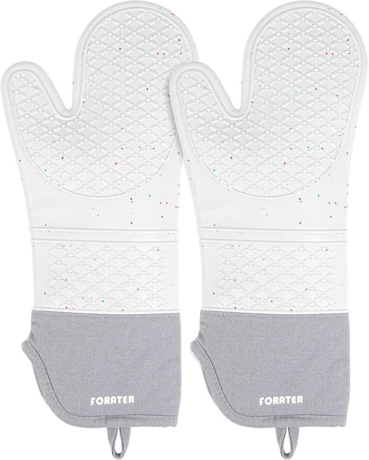 Extra Long Silicone Oven Mitts by FORATER