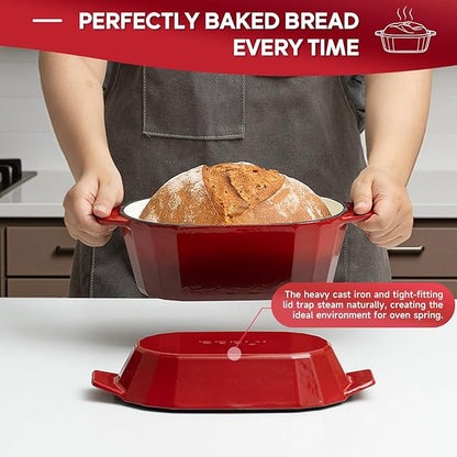 Enameled Cast Iron Sourdough Bread Oven – 3.3QT Dutch Oven - Image 6
