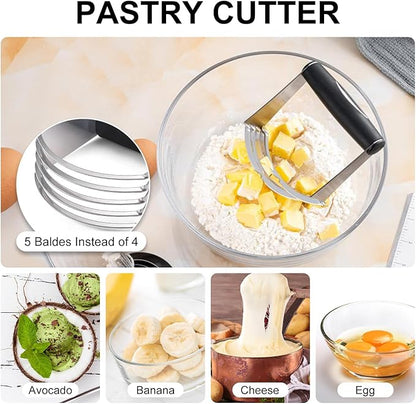 Pastry Cutter, Biscuit Cutter, Dough Scraper, Silicone Baking Mats, Stainless - Image 5