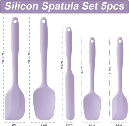 Silicone Spatula Set, 5 Piece Food Grade Rubber Spatulas - Image 2