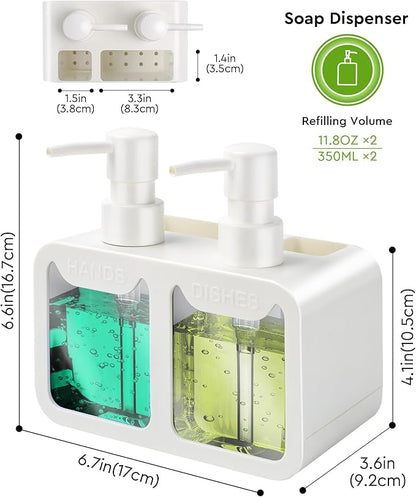 Kitchen Hand Soap and Dish Soap Dispenser Set, Dual Soap Dispenser - Image 6