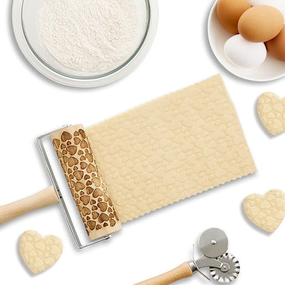 Mrs. Anderson’s Baking Mini Embossing Rolling Pin, Hearts Design, Poplar Wood - Image 4