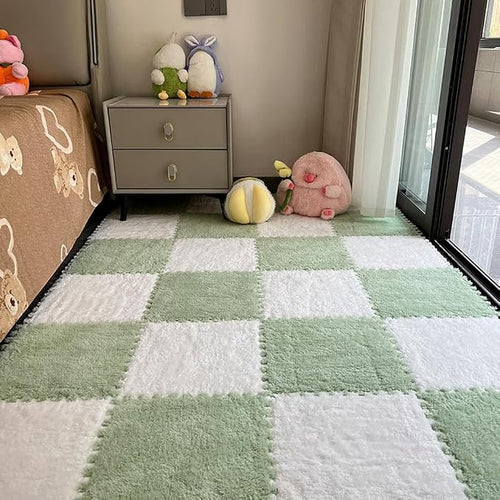12pcs Carpet Squares Puzzle Floor Mat, Plush Interlocking Carpet Tiles by Unknown