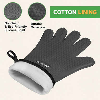 GEEKHOM BBQ Gloves Heat Resistant Oven Mitts - Image 6