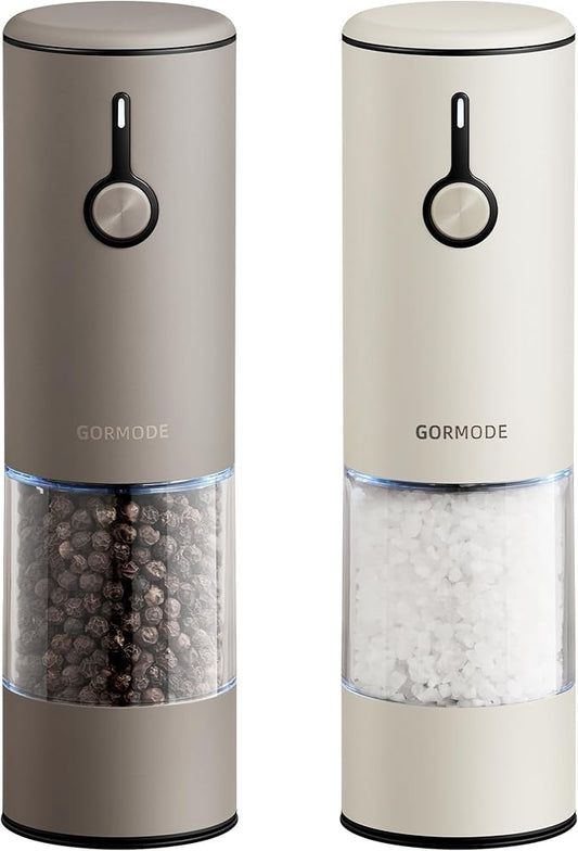 Stainless Steel Rechargeable Electric Salt and Pepper Grinder Set – USB Charging by GORMODEOfficial