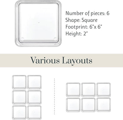 STORi SimpleSort 6-Piece Stackable Clear Drawer Organizer Set | 6" x 6" x 2" - Image 5