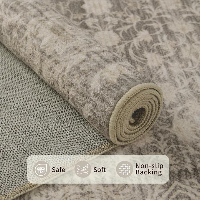 Area Rugs 5x7, Washable Rugs for Living Room, Vintage Boho Rug for Office - Image 6