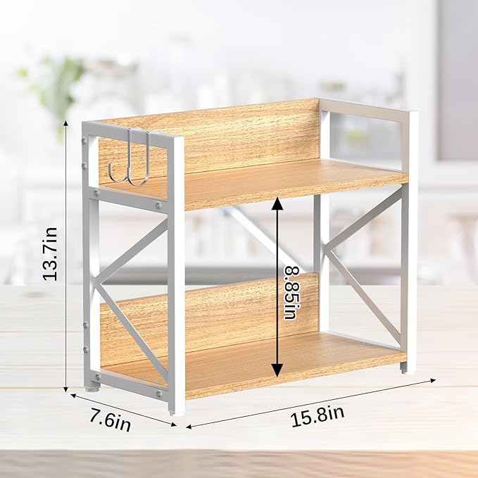 RUILALIFE Kitchen-Countertop-Organizer-Shelf, 2 Tier Coffee Bar Station - Image 5