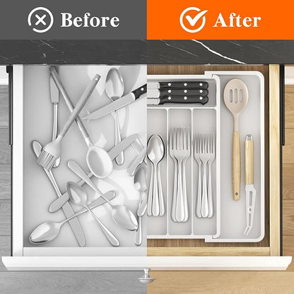 Lifewit Silverware Drawer Organizer, Expandable Utensil Tray - Image 5