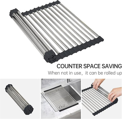 CHIRISEN Expandable Large Roll Up Dish Drying Rack, Foldable Over The Sink Dish - Image 5