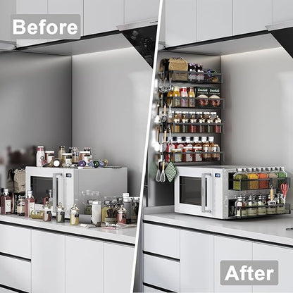 Aufworld Magnetic Spice Rack for Refrigerator, 6 Pack Magnetic Shelf, Fridge - Image 5