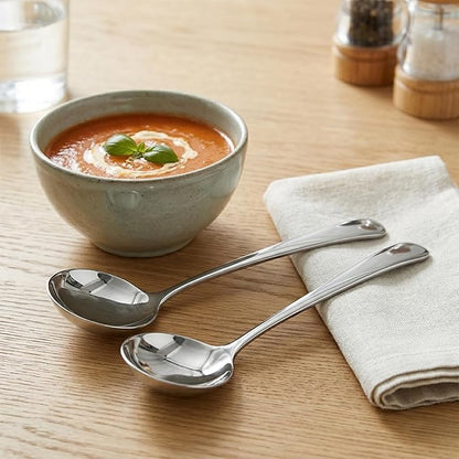 JJUNW 2 Pcs Small Silver 7.9 Inch Gravy Soup Ladle, Stainless Steel Sauce Ladle - Image 4