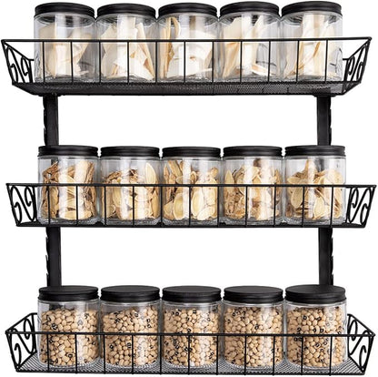 SWOMMOLY Adjustable Wall Mount Spice Rack, 3-Tier Dual-use Organizer - Image 6
