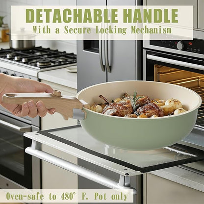 Umite Chef Non Stick Pots and Pans Set, Nonstick Healthy Induction Cookware - Image 6