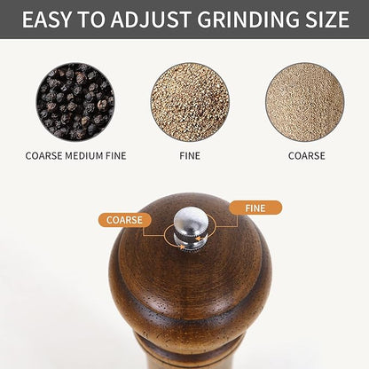 1Pack Wood Pepper Grinder, XWXO 10 Inch Salt Mill Pepper Shaker, Pepper Mill - Image 6