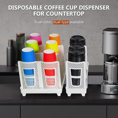 6-Slot Paper Cup and Lid Holder, Disposable Coffee Cup Dispenser, Upright Paper - Image 6