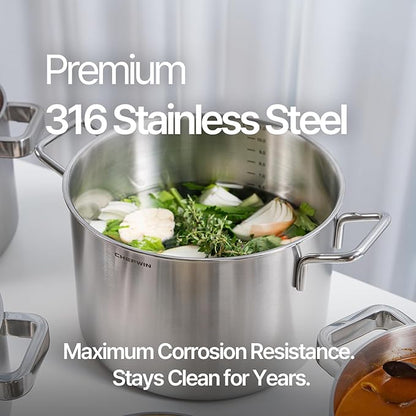 316 Stainless Steel 12.7 Quart Heavy Duty Stock Pot - Image 3