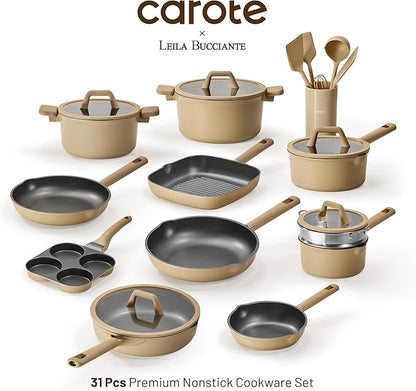 CAROTE 31PCS Pots and Pans Set, Nonstick Cookware Set Kitchen Non Stick - Image 5