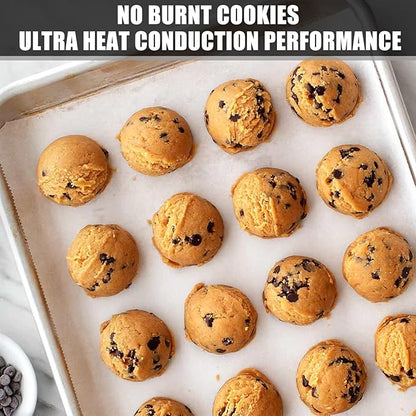 Baking Sheet Cookie Sheet Set of 2, Umite Chef Stainless Steel Baking Pans Tray - Image 4