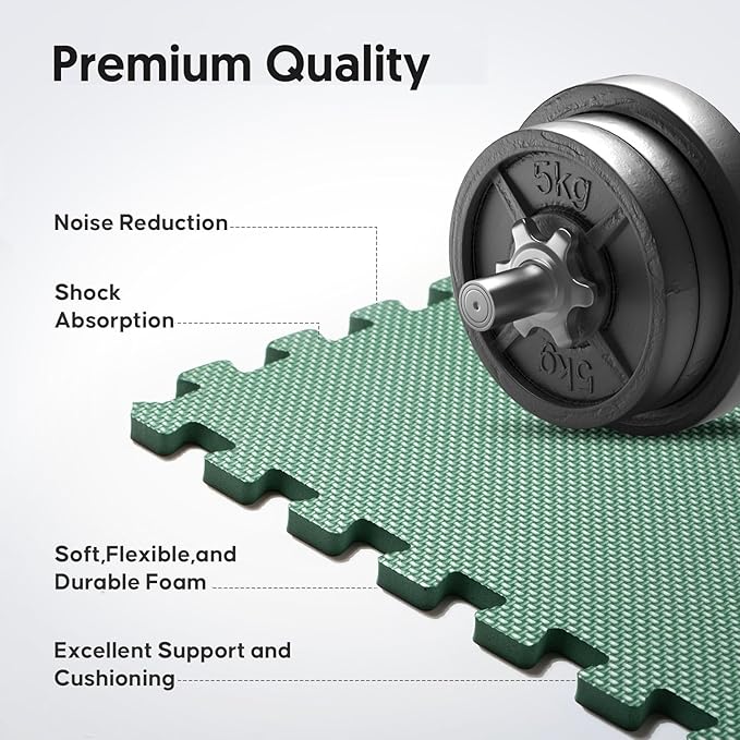 24 Pack Home Gym Mat, Puzzle Exercise Mat, EVA Interlocking Foam Floor Tiles - Image 3