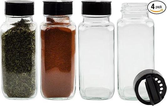 Cornucopia Brands French Square Spice Jars, Spice Shaker/Pourer w/ Lid; 1-Cup / by CornucopiaBrands